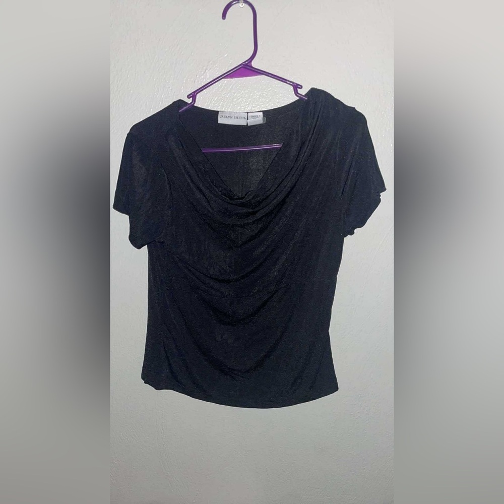 Jaclyn Smith Black Short Sleeve Top